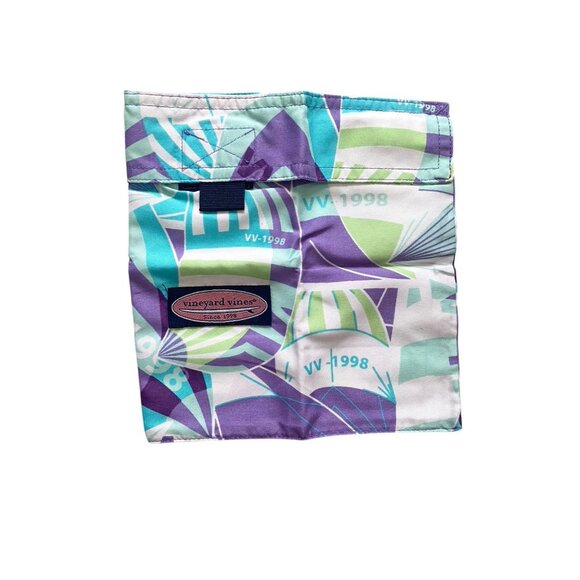 Vineyard Vines Chappy 90's Vibe Swim Trunks Purple Multicolor Men's Size M + Bag - Picture 5 of 10